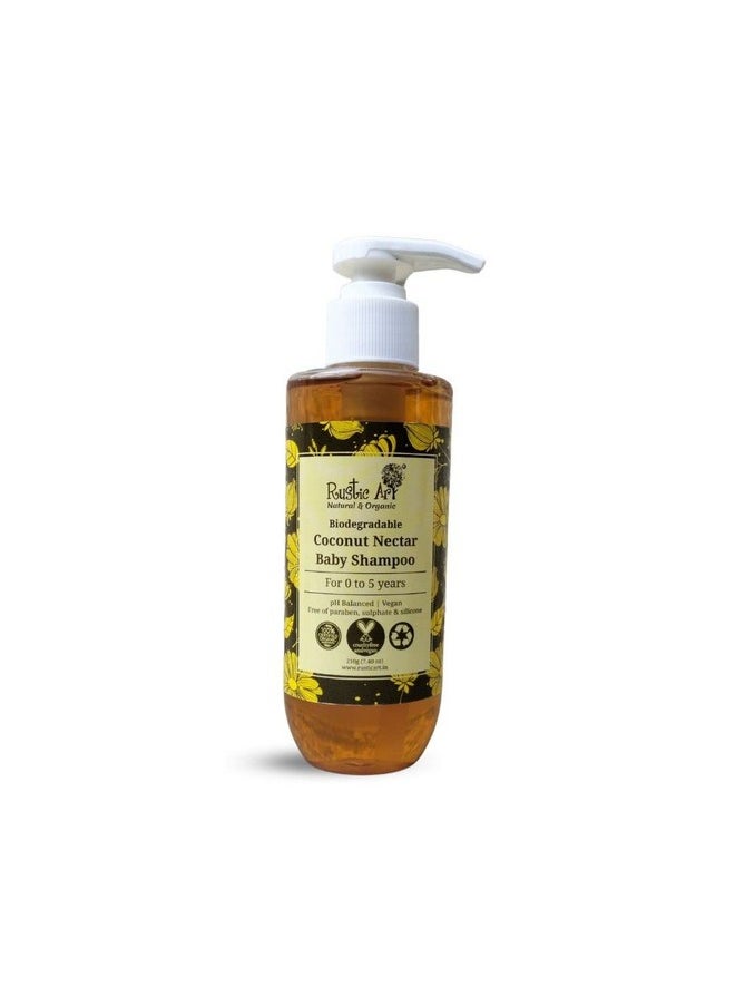 Rustic Art - Coconut Nectar Baby Natural Shampoo | Aloevera, Lavender | Sulphate & Paraben Free | Biodegradable, Organic | 210G - Image 1