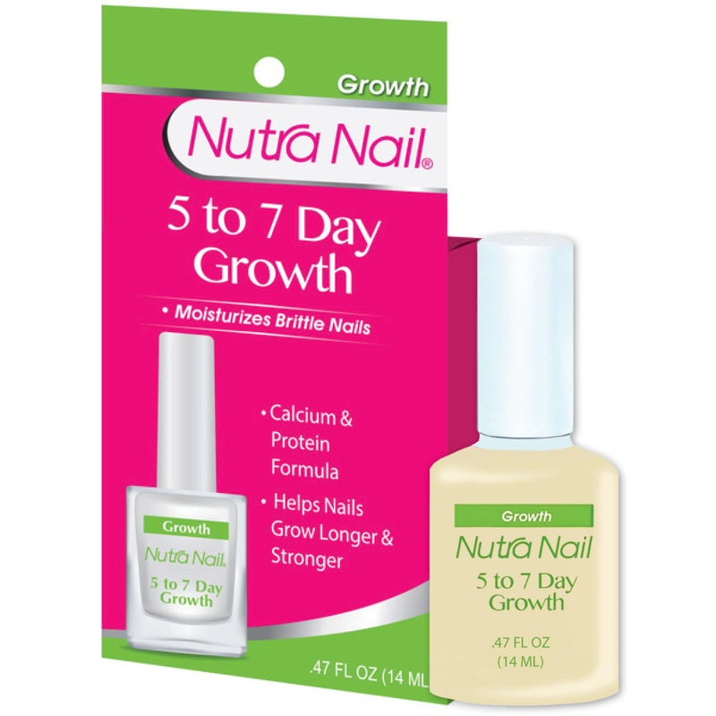 Nutra Nail علاج نمو الأظافر من نوترا نيل خلال 5 إلى 7 أيام - مقوي أظافر سريع من الكيراتين ومقوي للأظافر للأظافر الرقيقة والهشة والتالفة (0.47 أونصة سائلة) - Image 1