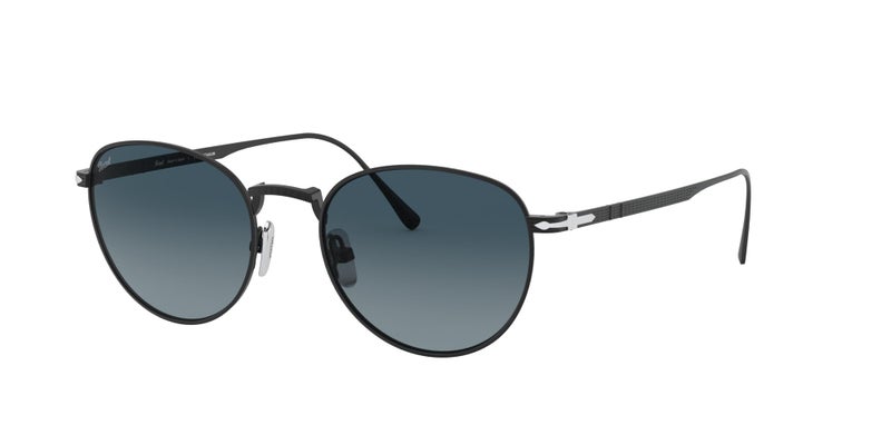 Persol PO5002ST Round Sunglasses, Matte Black/Azure Gradient Blue, 51 mm - Image 2