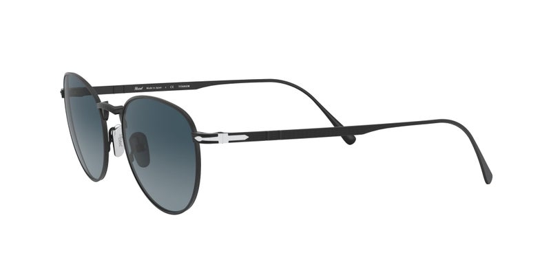 Persol PO5002ST Round Sunglasses, Matte Black/Azure Gradient Blue, 51 mm - Image 3