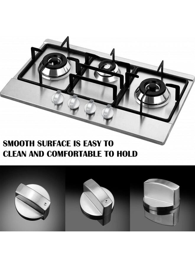 مقبض موقد غاز، 6 قطع من مقبض التحكم في الموقد المصنوع من الفولاذ المقاوم للصدأ، مفتاح موقد النطاق المصنوع من الزنك بديل لمعظم المواقد الحديثة - Image 2