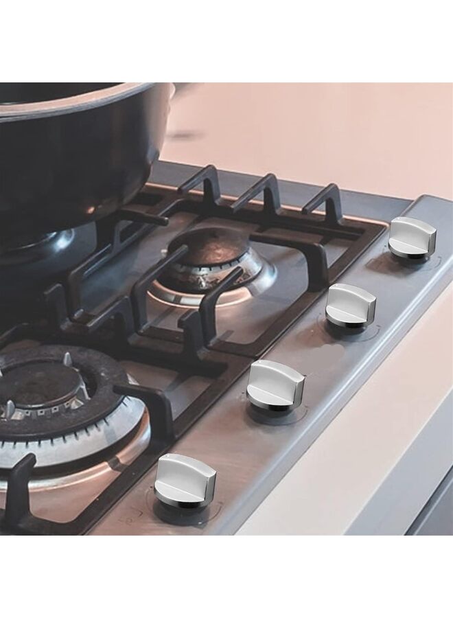 مقبض موقد غاز، 6 قطع من مقبض التحكم في الموقد المصنوع من الفولاذ المقاوم للصدأ، مفتاح موقد النطاق المصنوع من الزنك بديل لمعظم المواقد الحديثة - Image 5