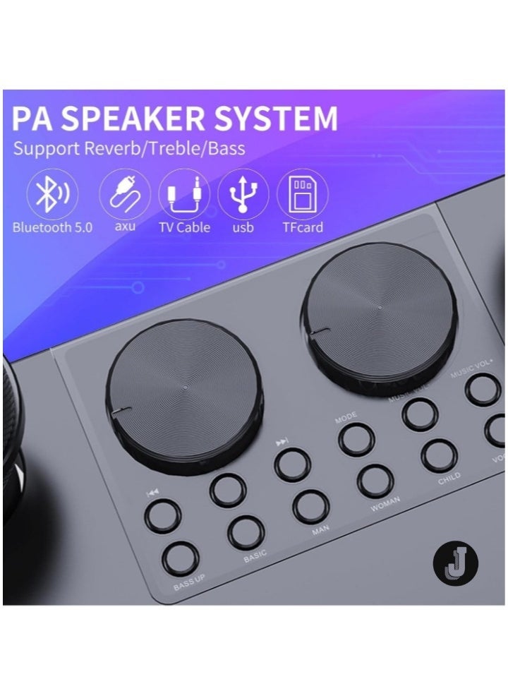 JAJEEK "Karaoke Machine for Adults and Kids – Portable Bluetooth Speaker with 2 Wireless Microphones, PA System for Indoor & Outdoor Parties, Family Singing Fun" - Image 4