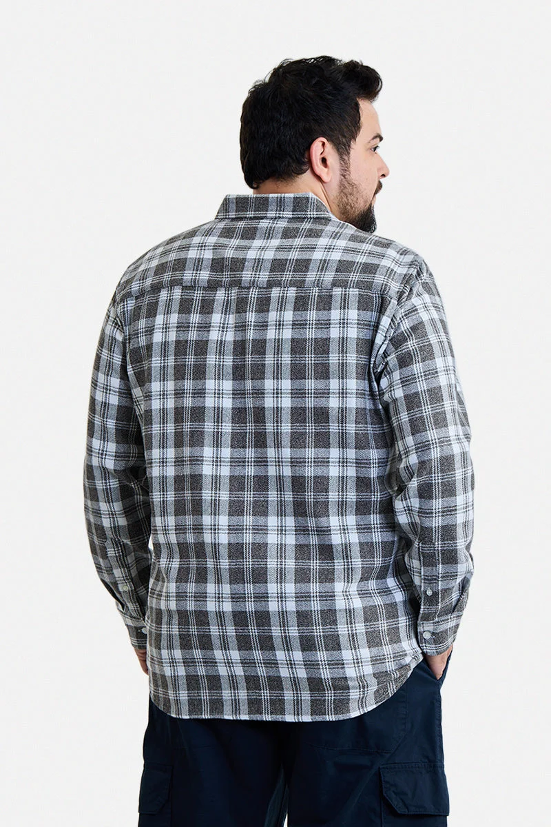 SNITCH Brown Brown Checkered Long Sleeve Regular Fit Plus Size Shirt for Men | Best Price UAE