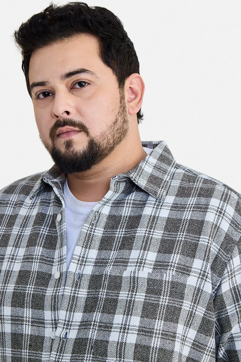 SNITCH Brown Brown Checkered Long Sleeve Regular Fit Plus Size Shirt for Men | Best Price UAE
