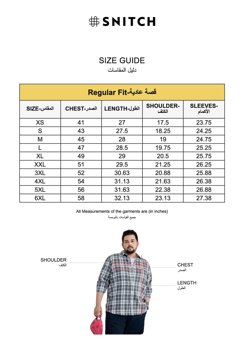 SNITCH Brown Brown Checkered Long Sleeve Regular Fit Plus Size Shirt for Men | Best Price UAE