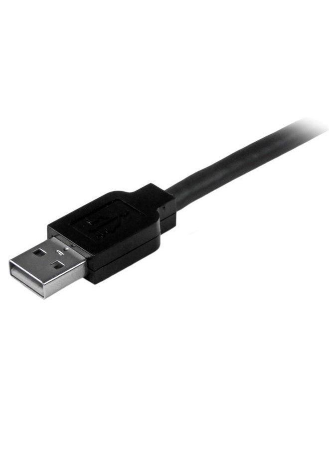Startech.com - 15m / 50 ft Active USB 2.0 A to B Cable - Long 15 m USB Cable - 50 ft USB Printer Cable - 1x USB A (M), 1x USB B (M) - Black (USB2HAB50AC) - Image 1