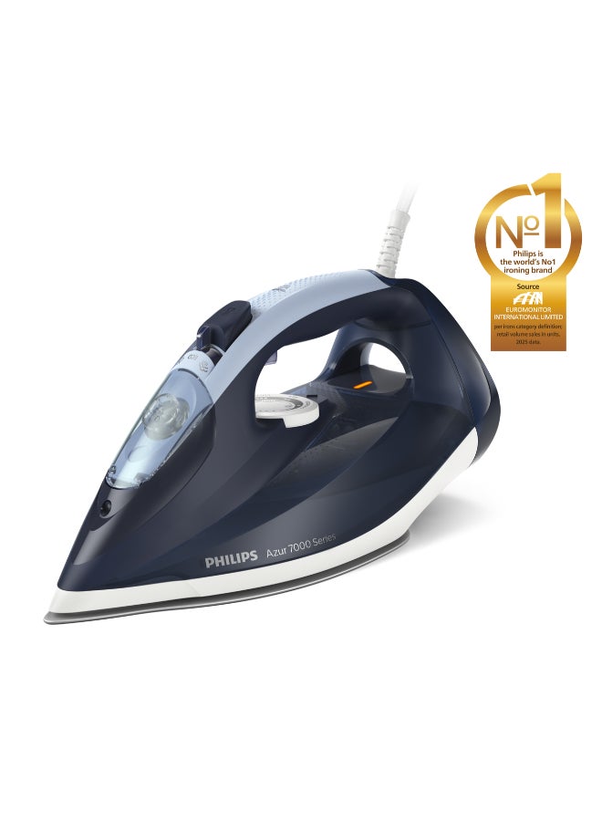 Philips Steam Iron 7000 Series - 50g/min Continuous Steam, 250g Steam Boost, SteamGlide Plus Soleplate, Auto-Off, Vertical Steam, 2800 W DST7030/26 Dark Blue - Image 1