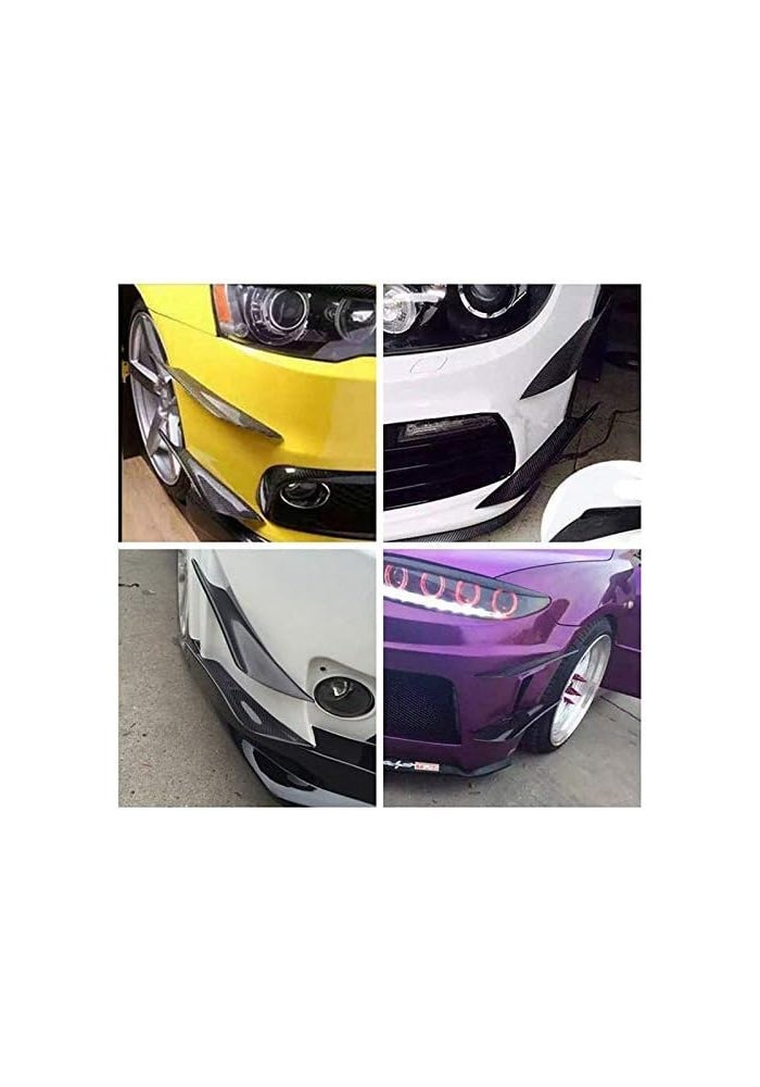 Yurefax 4 Pcs Black Carbon Fiber Car Spoiler Trim - Image 5