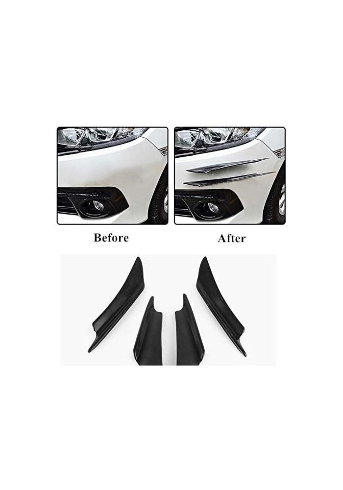 Yurefax 4 Pcs Black Carbon Fiber Car Spoiler Trim - Image 4