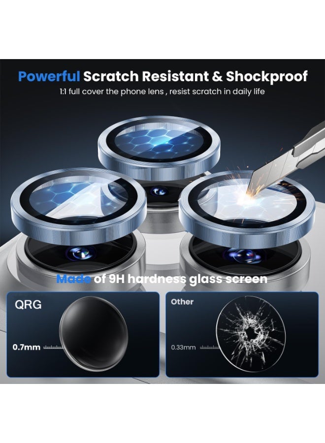 QIRG For iPhone 17 Pro Max Camera Lens Protector [Drop Protection] [Full Coverage] [3D Metal] [Case Friendly] Tempered Glass Camera Cover — Grey Titanium - Image 4