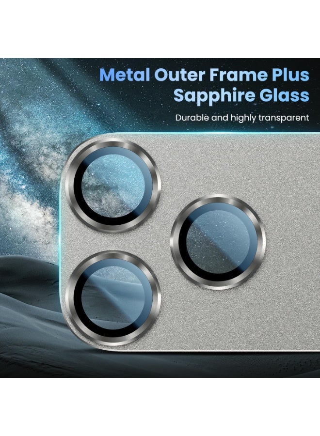 QIRG For iPhone 17 Pro Max Camera Lens Protector [Drop Protection] [Full Coverage] [3D Metal] [Case Friendly] Tempered Glass Camera Cover — Grey Titanium - Image 5