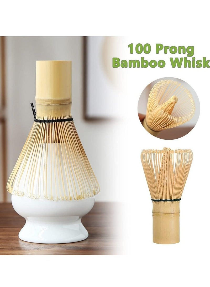 HOMESTAR 4-Piece Japanese Style Traditional Handmade Matcha Tea Whisk and Glass Bowl Tool Gift Kit - Image 3