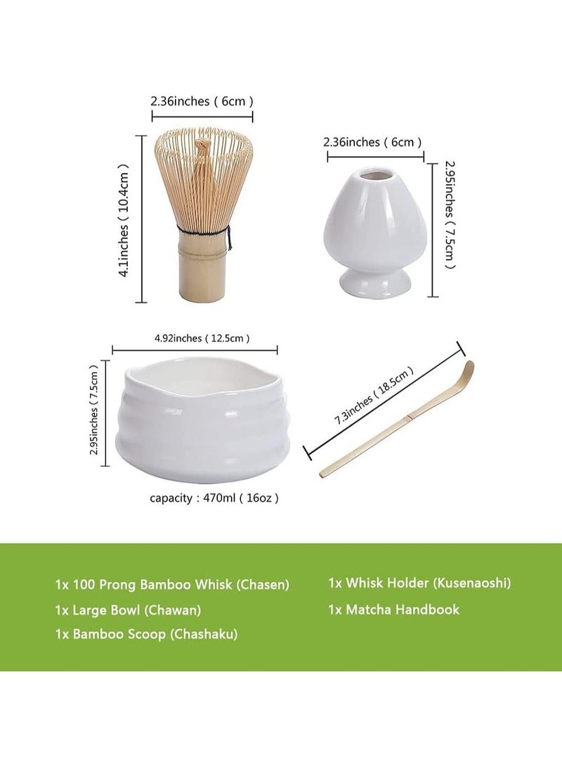 HOMESTAR 4-Piece Japanese Style Traditional Handmade Matcha Tea Whisk and Glass Bowl Tool Gift Kit - Image 2