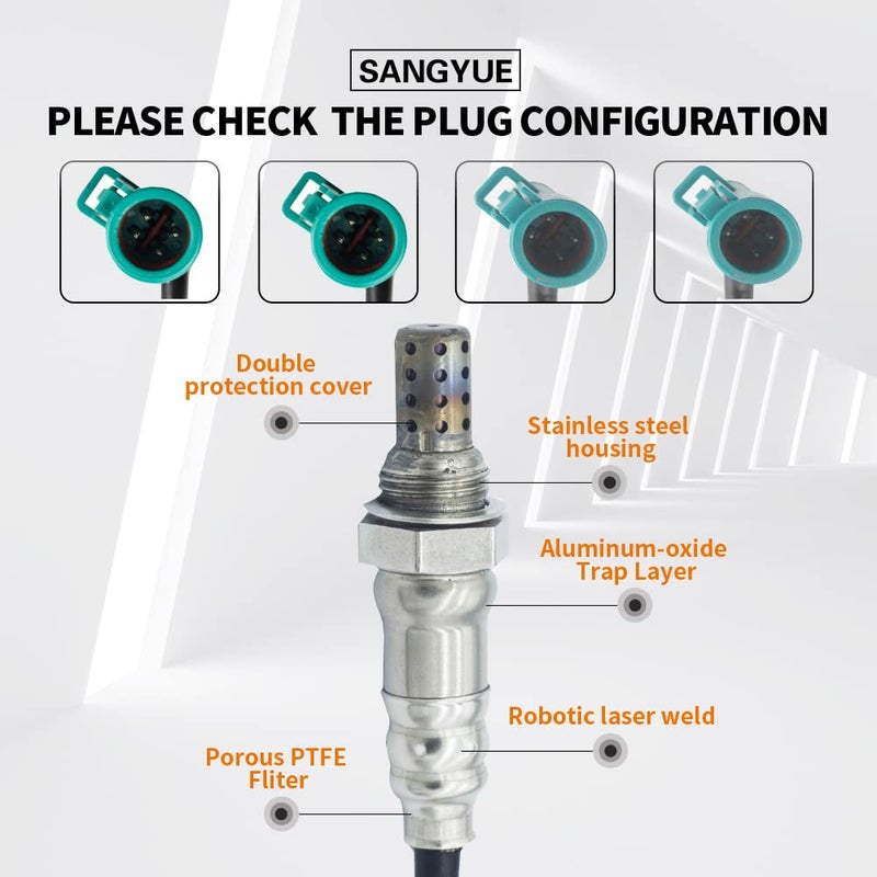 Sangyue 4x Oxygen O2 Sensor for 2001-2003 Ford F-150 4.2L/4.6L Upstream & Downstream - Image 3