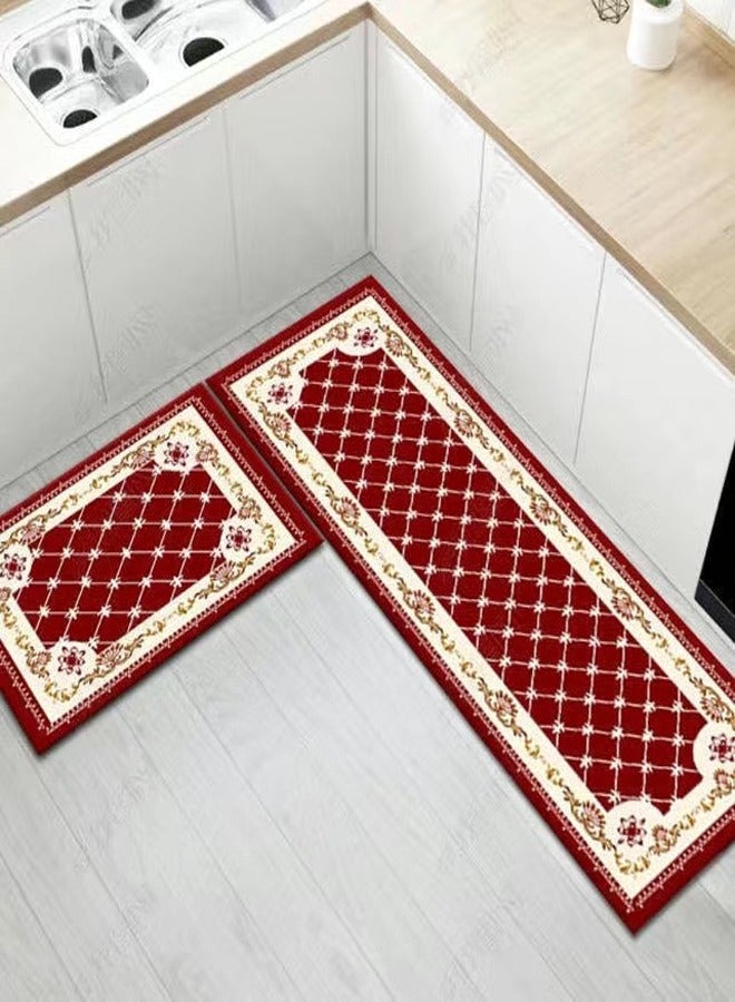 رافين 2 قطعة فاخرة متعددة الوظائف المنزل الحديث ديكور مستطيل مضاد للانزلاق ماصة للماء المطبخ ماتس أرضية ديكور المنزل عداء 120x40 و 60x40 سم - Image 4