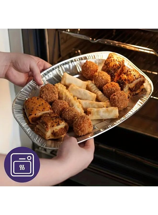 8 Disposable Aluminum Foil Trays Sturdy Food Safe Easy Clean For BBQs Catering Events - Image 4