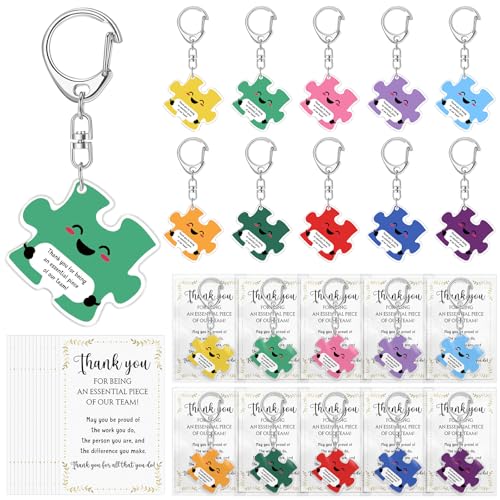 Geelin 40 Set Cna Week Gifts Bulk 2026 Team Puzzle Keychain Thank You Gifts for Nursing Assistant Coworker Appreciation Graduation Essential Piece - Image 1