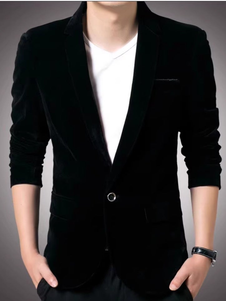 Export Men'S Korean Style Small Suit Casual Suit Youth Slim Gold Velvet Single Suit Jacket - Image 5