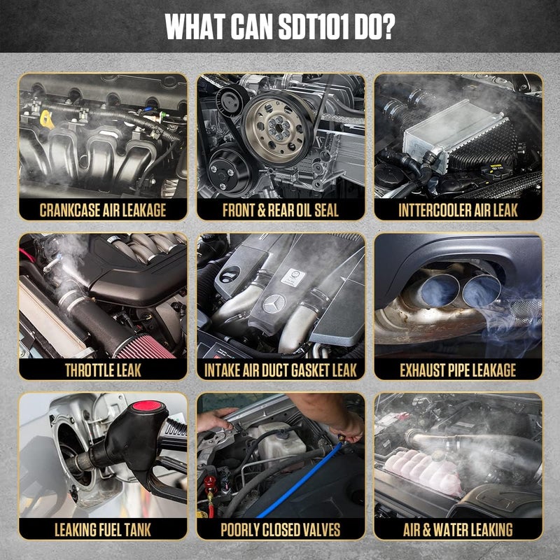 Autool جهاز كشف تسرب الدخان للسيارات - جهاز اختبار تشخيص الدخان بالفراغ - كاشف تسرب الوقود في الأنابيب متوافق مع سيارات 12V والشاحنات والدراجات النارية وATV والقوارب والدراجات الثلجية - Image 4