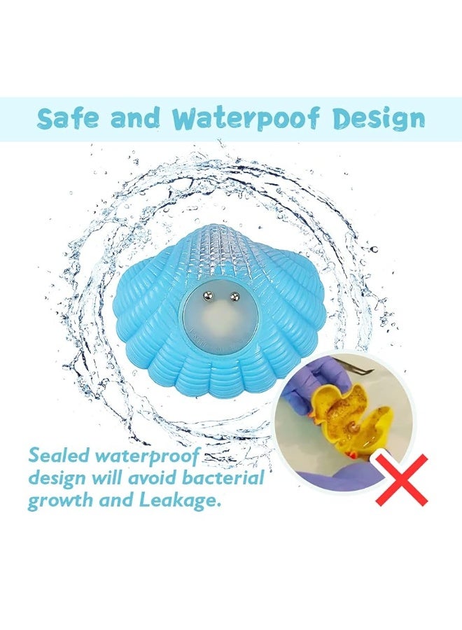 Woby Bath Toys for Toddlers 1-3, No Hole Cute Light Up Bathtub Toys Floating Rubber Sea Animal Set with Flashing Colorful LED Light Unicorn Mermaid for Bathroom Shower Swimming Pool Party for Baby Girl Boy - Image 1