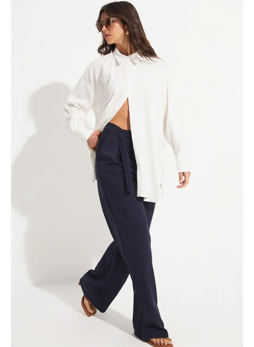 JUNE Women's Viscose Blend Wide Cut Shirt