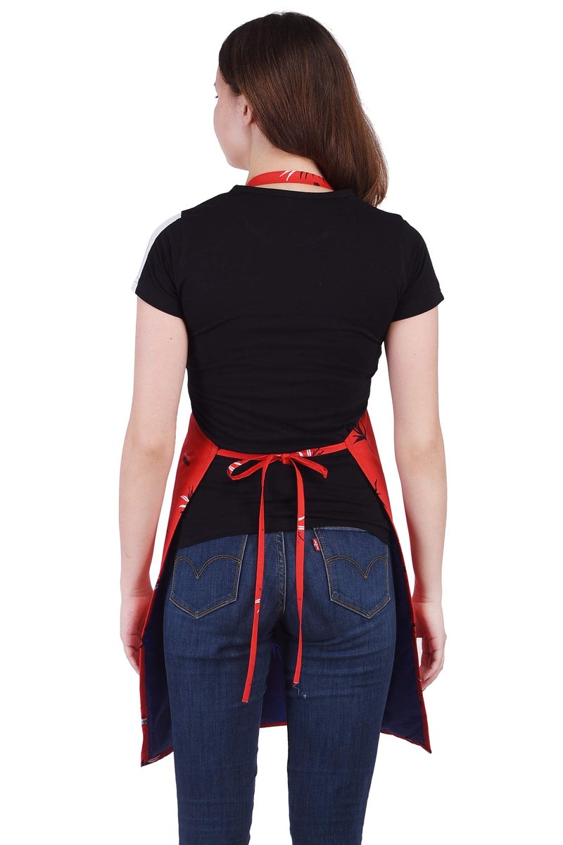 Tolexo Cotton Free size Waterproof Kitchen cooking Unisex Apron (Red) Proudly Made in India - Image 2