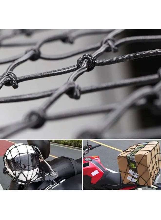 15 x 15 Inch Motorcycle Cargo Net Expandable to 30 x 30 Inches with 6 Hooks and 2 x 2 Inch Mesh - Image 5