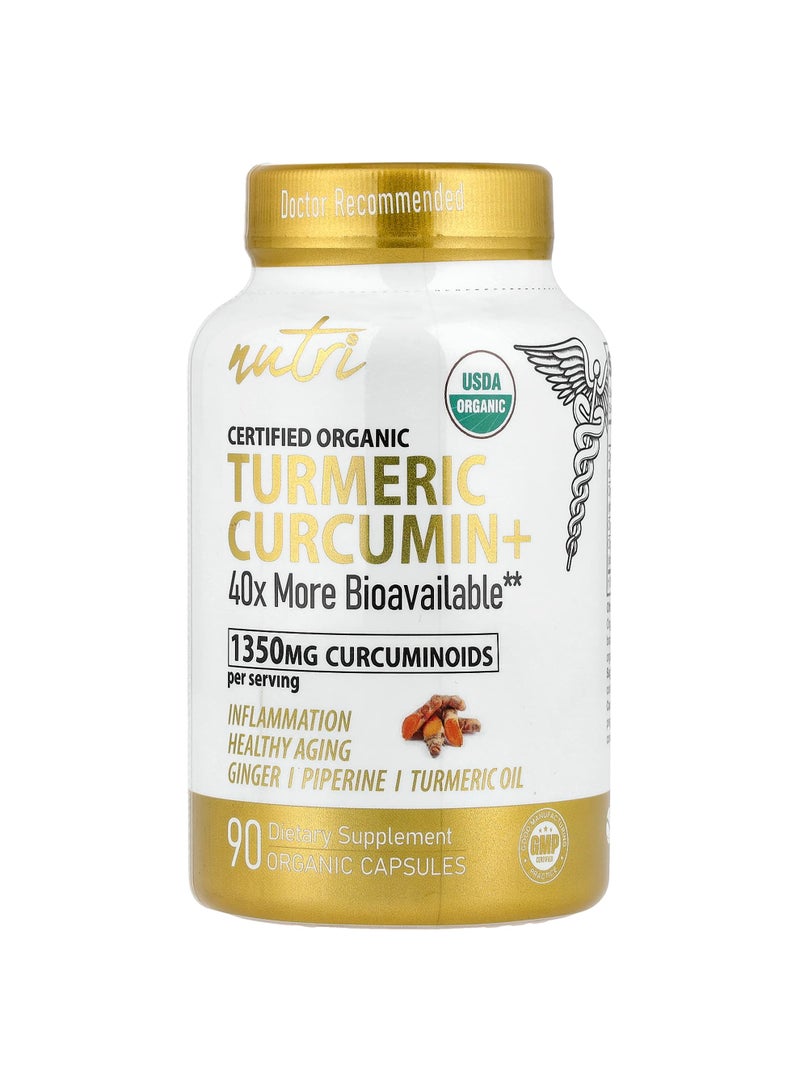 Nutri, Organic Turmeric Curcumin+, 90 Organic Capsules