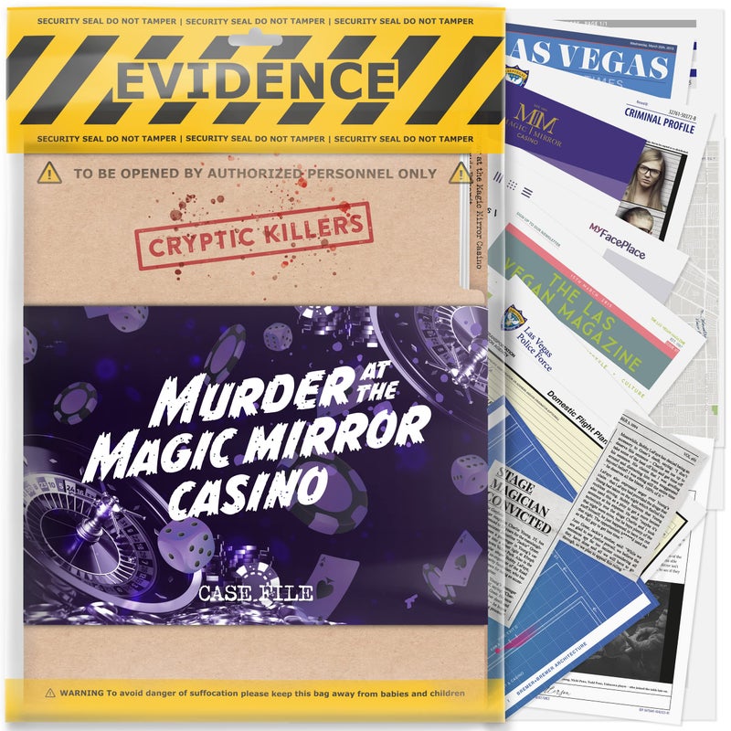 Cryptic Killers Unsolved Murder Mystery Game Cold Case Files Investigation Detective Evidence Crime File Individuals Date Nights Party Games Murder at The Magic Mirror Casino - Image 4
