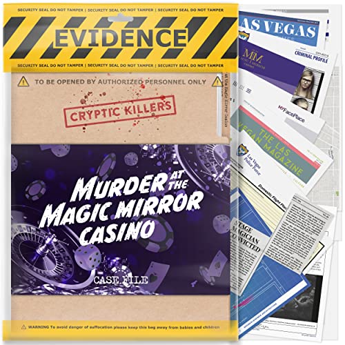 Cryptic Killers Unsolved Murder Mystery Game Cold Case Files Investigation Detective Evidence Crime File Individuals Date Nights Party Games Murder at The Magic Mirror Casino - Image 1