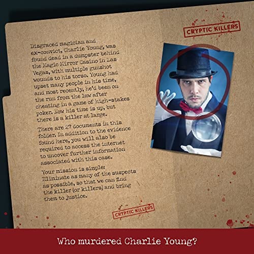 Cryptic Killers Unsolved Murder Mystery Game Cold Case Files Investigation Detective Evidence Crime File Individuals Date Nights Party Games Murder at The Magic Mirror Casino - Image 5