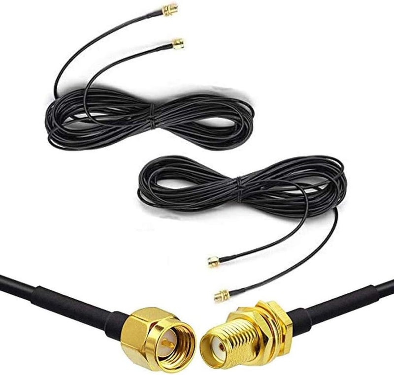 CORONIR 3ft SMA Extension Cable SMA Male to SMA Female RF Connector Adapter WiFi Antenna Extension Cable 2Pack - Image 1