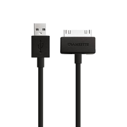 Amkette 30 Pin to USB Charging & Data Sync Cable for iPhone 3G/3GS/4/4s/iPad 1/2/3, iPod Nano 5th/6th Gen and iPod Touch 3rd/4th Gen -1.5m (Black) - Image 1