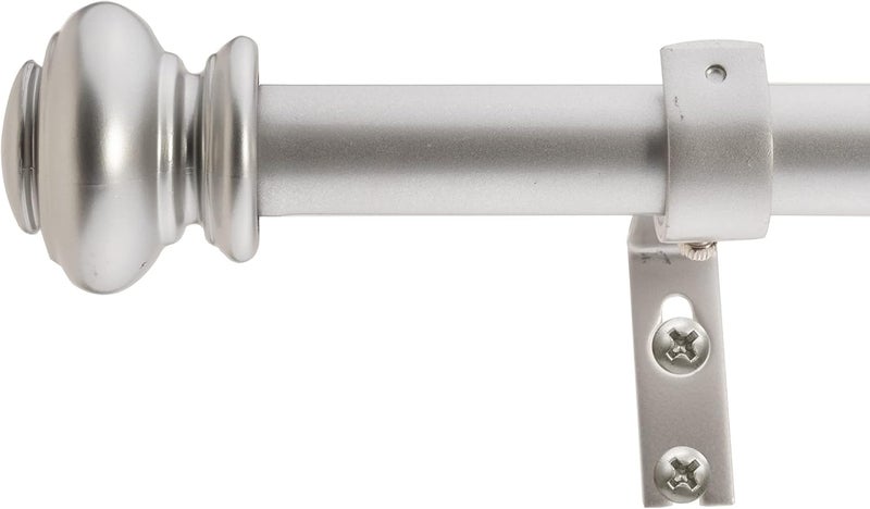 Decopolitan 34 Urn Bay Window Curtain Rod Set Antique Silver - Image 1
