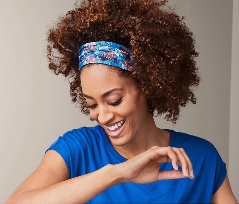 Tchibo 2 Sports Floral Hair Bands, Dark Blue - Image 1