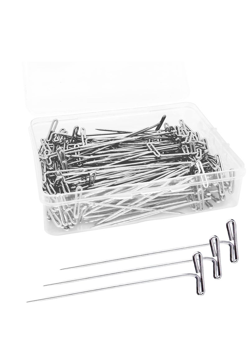 Excefore Wig T-Pins, 2 Inch Stainless Steel Wig Pins for Wigs, T-pins for Foam Head, Blocking Pins, T Pins for Sewing, Craft, and Blocking Knitting, T Pins for Office Wall - Image 1