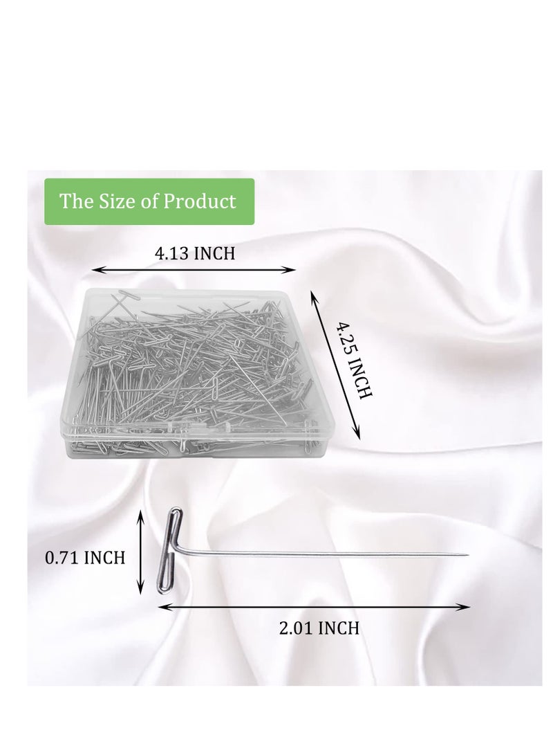 Excefore Wig T-Pins, 2 Inch Stainless Steel Wig Pins for Wigs, T-pins for Foam Head, Blocking Pins, T Pins for Sewing, Craft, and Blocking Knitting, T Pins for Office Wall - Image 3