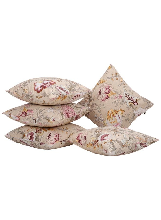 Clasiko Cotton Cushion Covers Set of 5; 20x20 Inches; Beloved Blossoms - Image 2