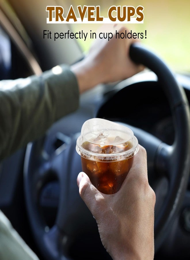 Teecyhooo 50 Pack 10 oz Clear Plastic Cups with Strawless Sip Lids Disposable Pet Iced Coffee Round Bottom Cup for Iced Coffee Juice Smoothie Cold Beverage Milkshake Bubble - Image 5