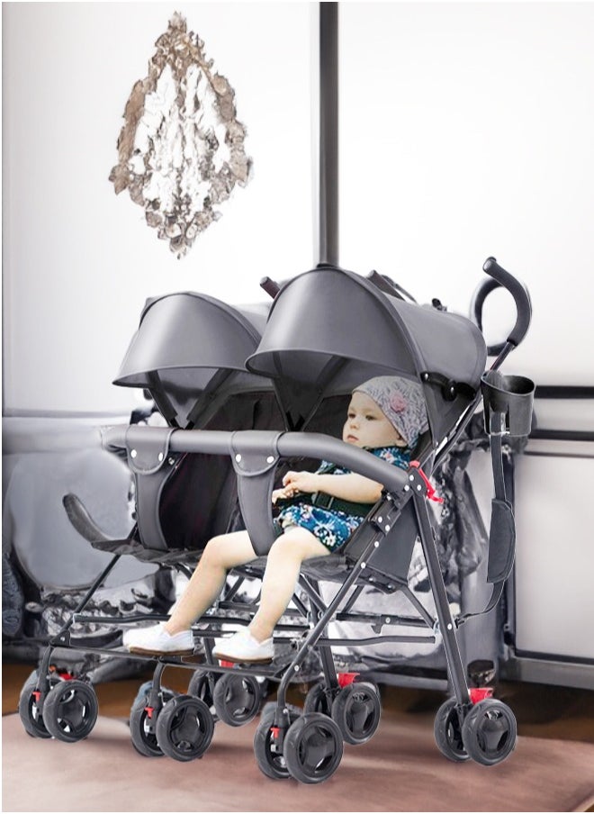 Umbrella stroller with 5 point clearance harness