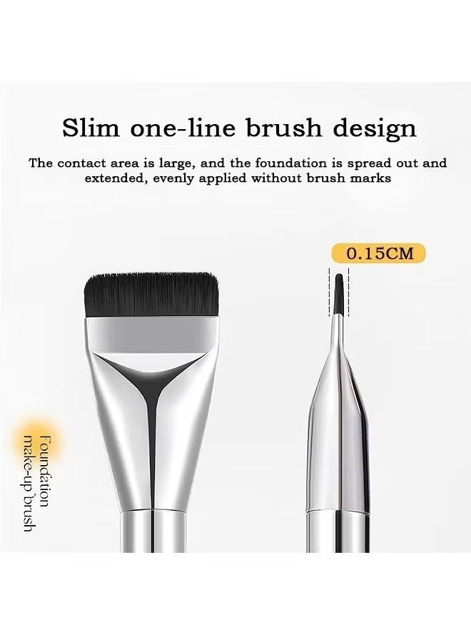 2pcs Flat Head Makeup Brush, Super Thin Blade Foundation Brush, Foundation Brush and Concealer Brush for Blending Liquid Cream Makeup - Image 5