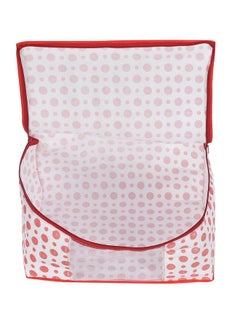 Kuber Industries Kuber Industries Non-Woven Foldable Saree Covers With Zip|Polka Dots Wardrobe Organizer For Clothes|Transparent Window Keep 8 To 10 Saree|Suitable For Lehenga, Suit, Dress|Pack Of 9 (Red & White)  - Image 4
