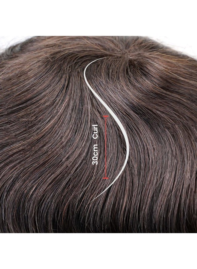 Lordhair Toupee for Men with 100% Human Hair, 0.08mm Natural Skin Hair Pieces Replacement for Men Base Size 8x10 inch Mens Toupee V-looped Hair System Dark Brown #2 - Image 5