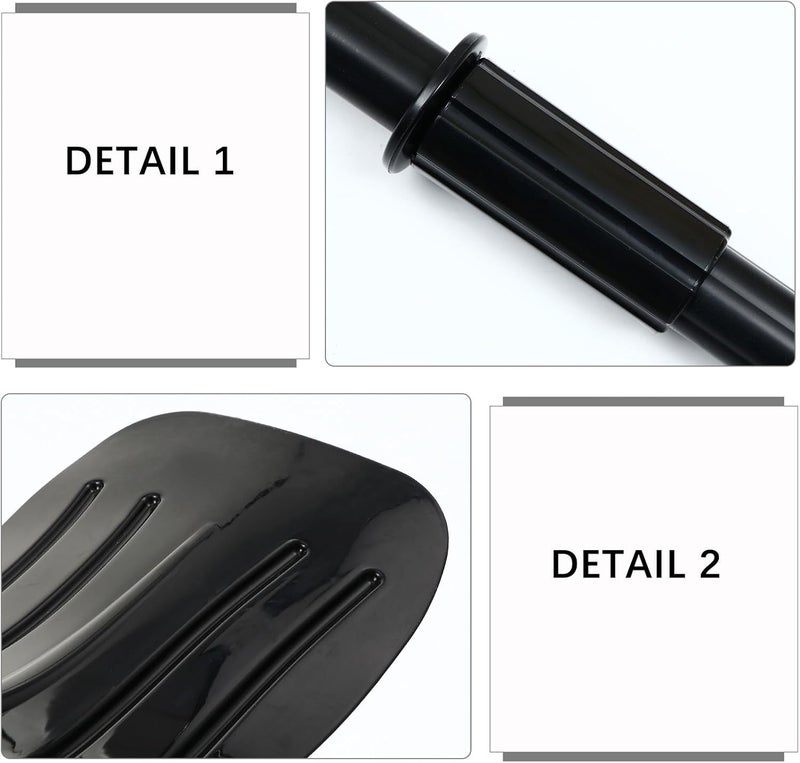 UPKOCH 2pcs Detachable PVC Kayak Paddle Set, Thickened Reinforced Plastic Canoe Oars for Boating and Water Sports, Black Waterproof Boat Paddles for Inflatable Rafts and Kayaks - Image 3