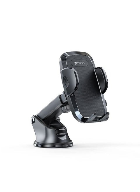 "Yesido C139 Car Holder with Automatic Suction Cup and 360° Rotation – Black"