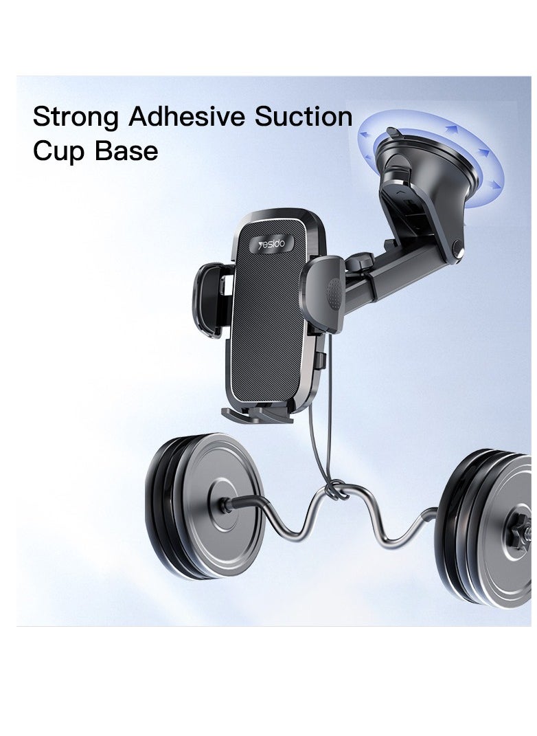 Generic - "Yesido C139 Car Holder with Automatic Suction Cup and 360° Rotation – Black" - Image 1