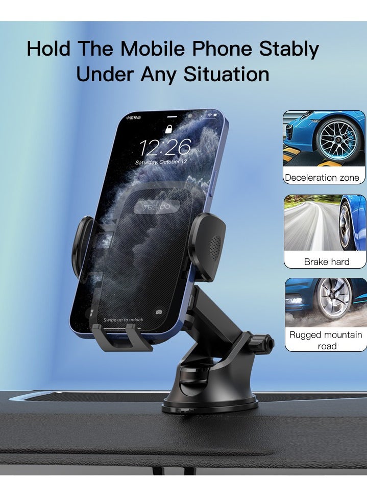 Generic - "Yesido C139 Car Holder with Automatic Suction Cup and 360° Rotation – Black" - Image 1