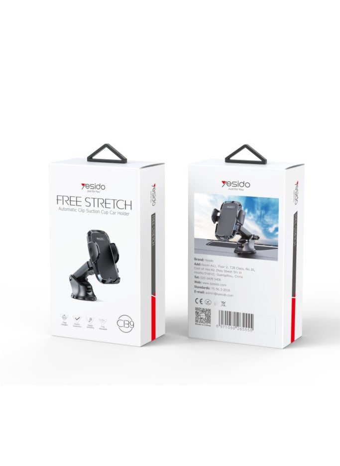 Generic - "Yesido C139 Car Holder with Automatic Suction Cup and 360° Rotation – Black" - Image 1