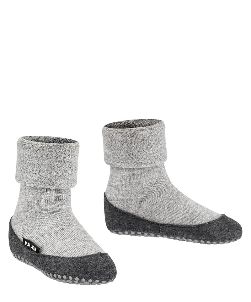 FALKE Unisex Kids Cosyshoe Slipper Socks, Cozy Warm, Merino Wool, House Socks for Winter and Fall, Grips On Sole, Grey (Light Grey 3400), 5.5-6.5, 1 Pair - Image 3